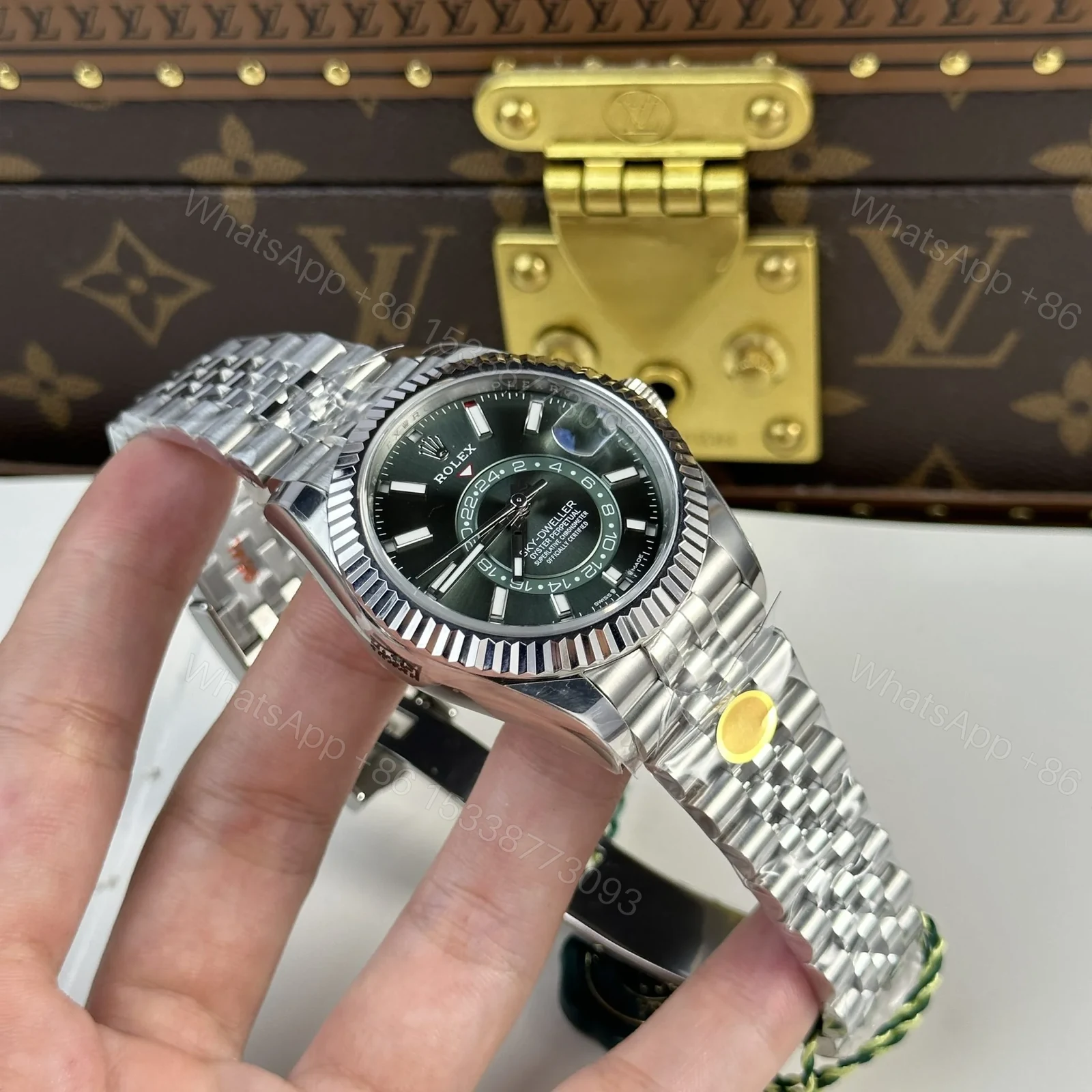 View 2 of Superclone Rolex Sky-Dweller Mint green Dial 336934 Jubilee