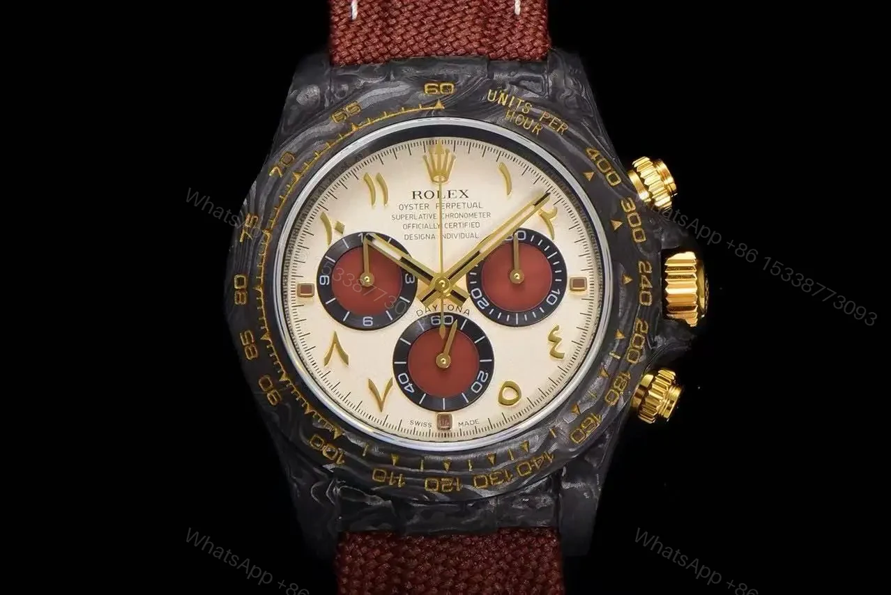 View 2 of Replica DiW Rolex Cosmograph Daytona Volcano CarboQuartz