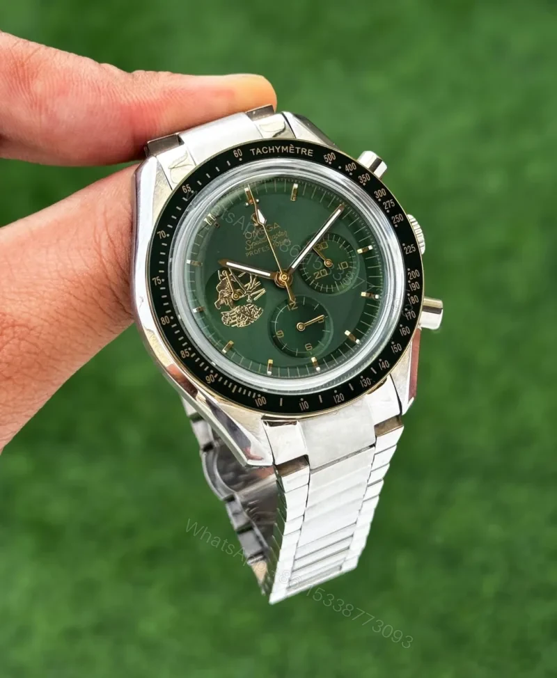 View 2 of Omega Speedmaster Apollo 11 42mm Green Bezel Quartz