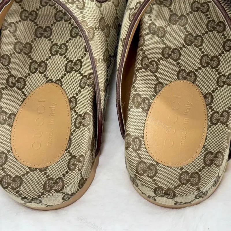 View 7 of GUCCI monogram canvas slide sandals