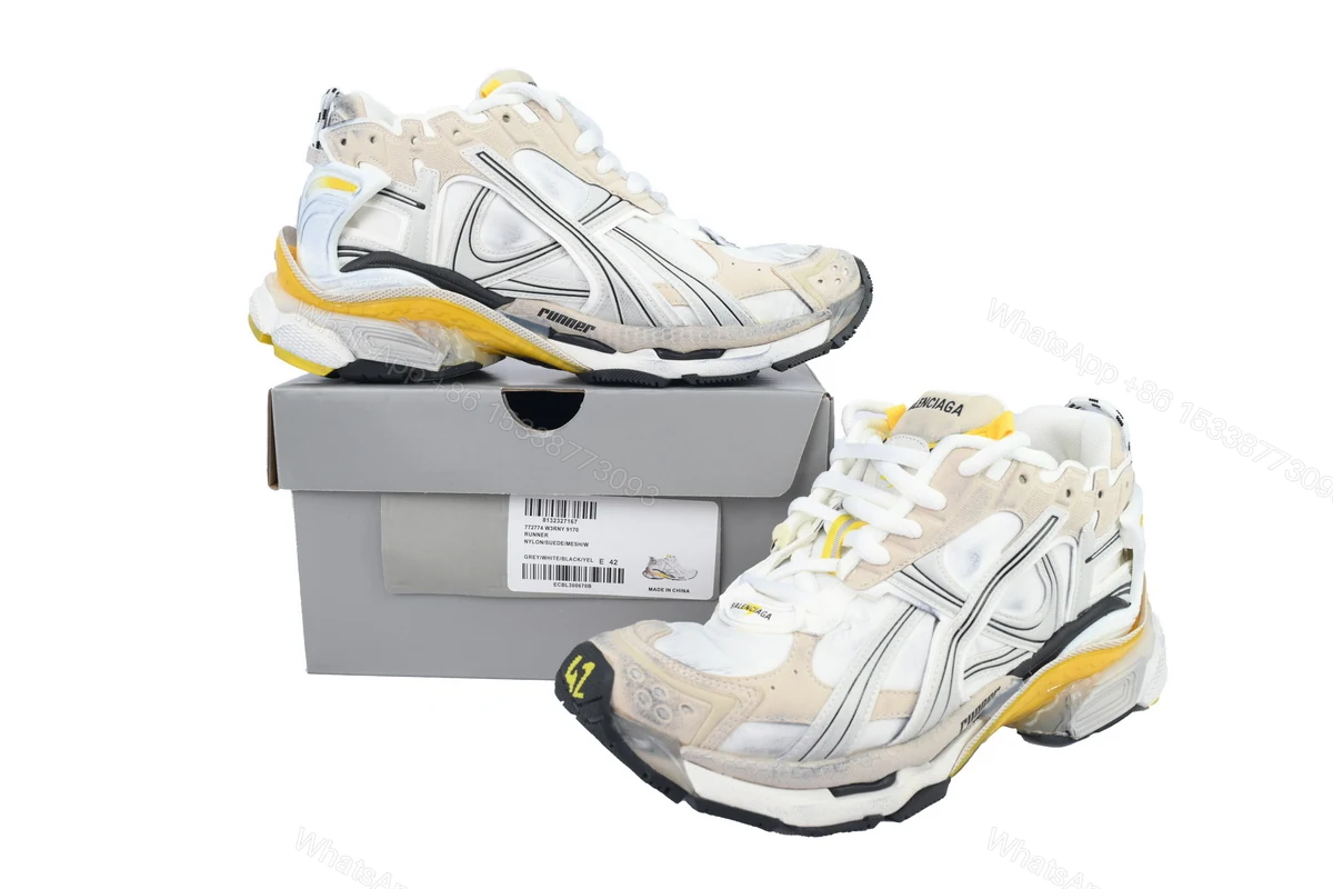 View 5 of Balenciaga Runner Sneaker 'White Yellow' 772767 W3RNY 9170