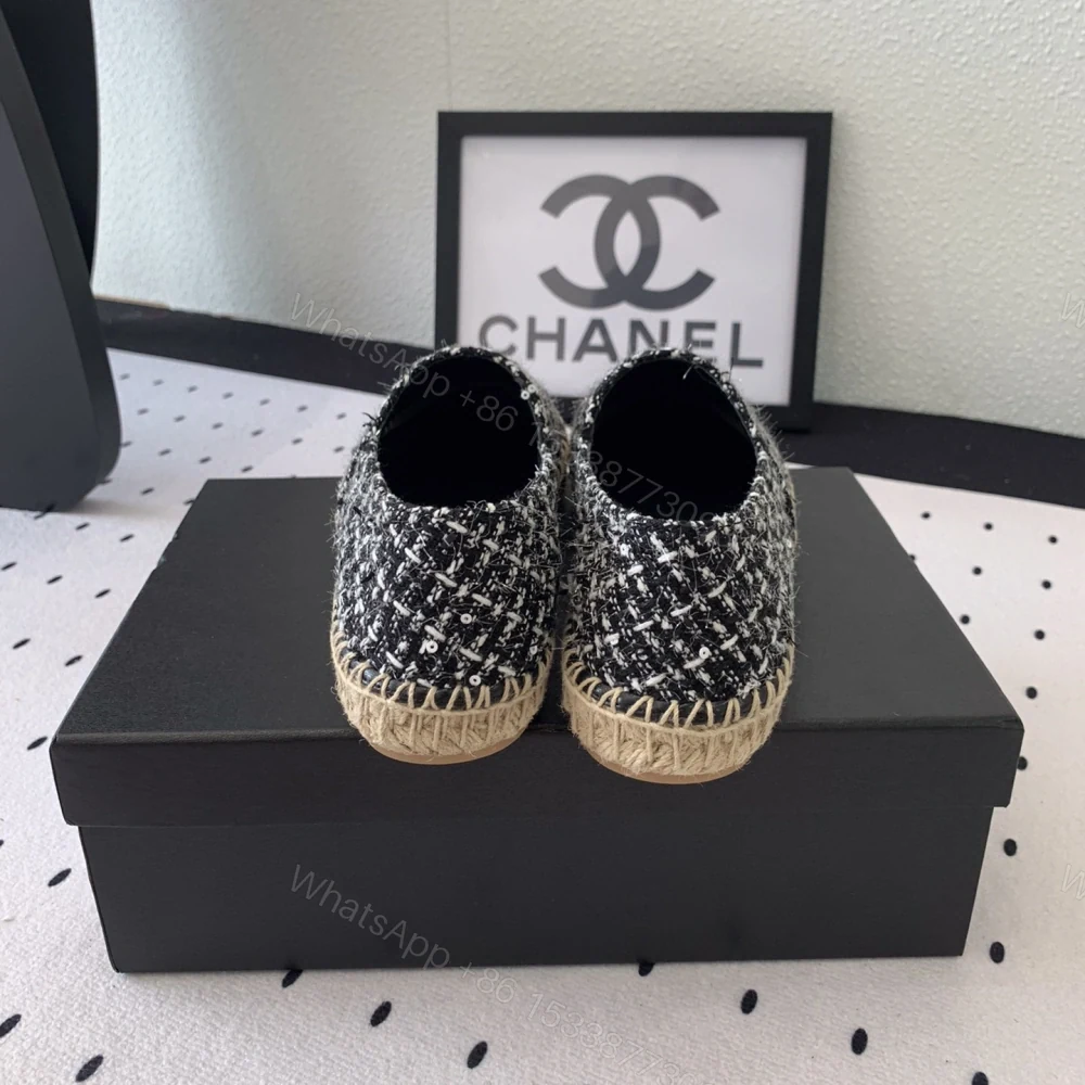 View 6 of 高仿Chanel*G45602D編織底漁夫鞋黑色免檢版