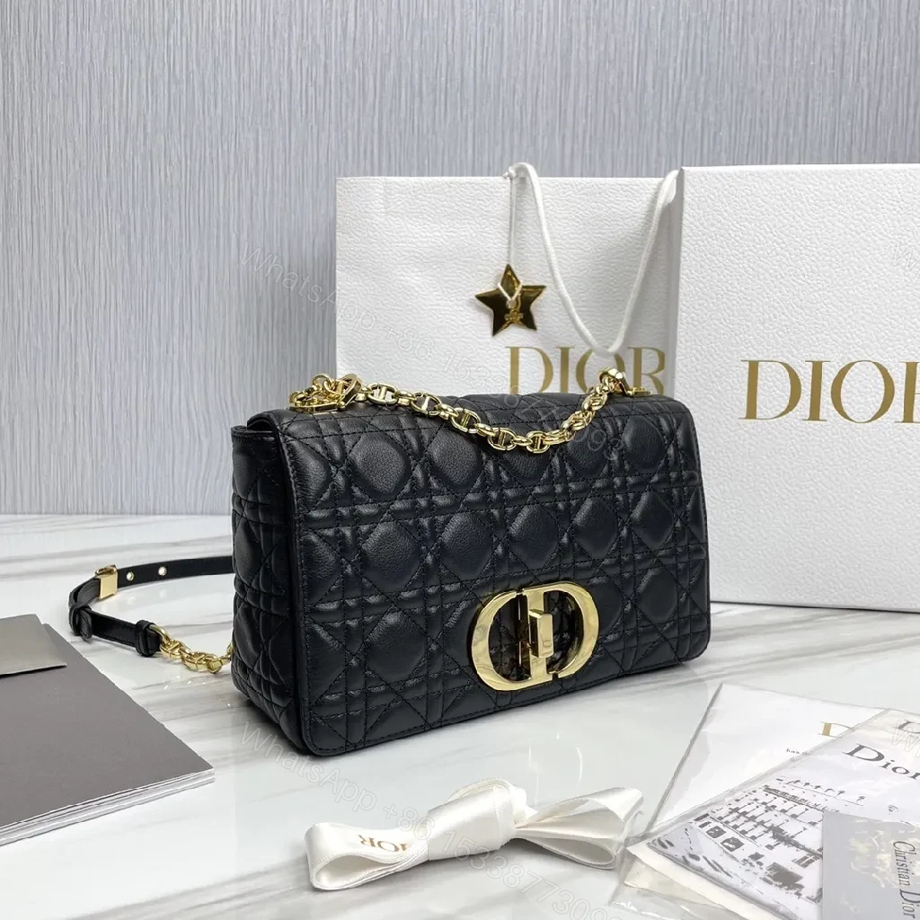 View 6 of Gold-Studded Quilted Crossbody: Black Calfskin, Luxe Yet Practical