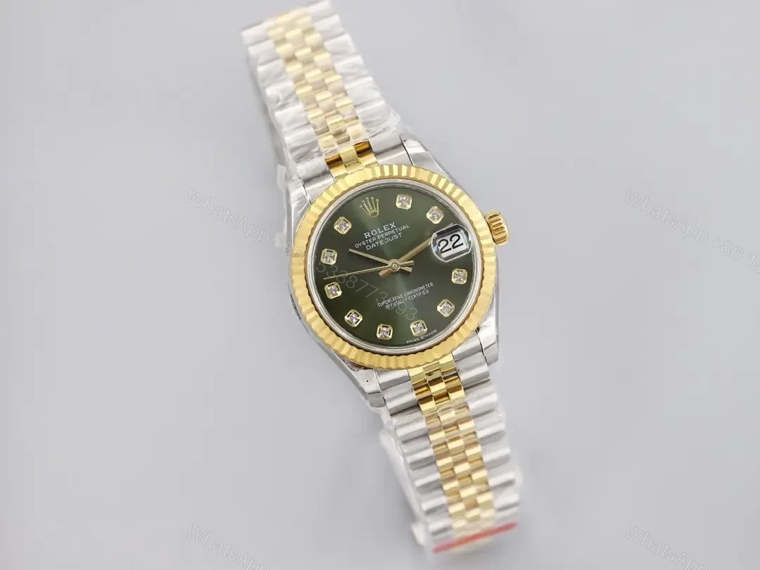 View 2 of Rolex Datejust 31 Stainless Steel Yellow Gold Fluted Olive – Diamond Jubilee 278273-0030