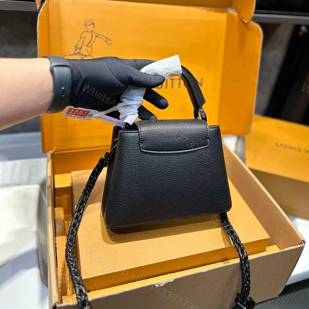 View 3 of Louis Vuitton Capucines East West Mini Optic Black 19Cm M23955