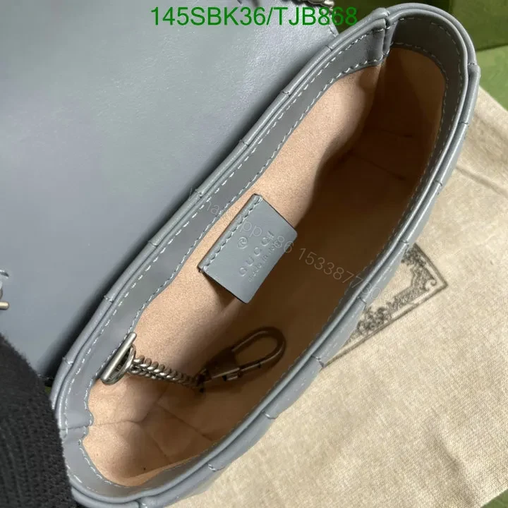 View 28 of Gucci Super Mini Bag in Blue Matelassé Chevron Leather with Silver-Toned Hardware 496474
