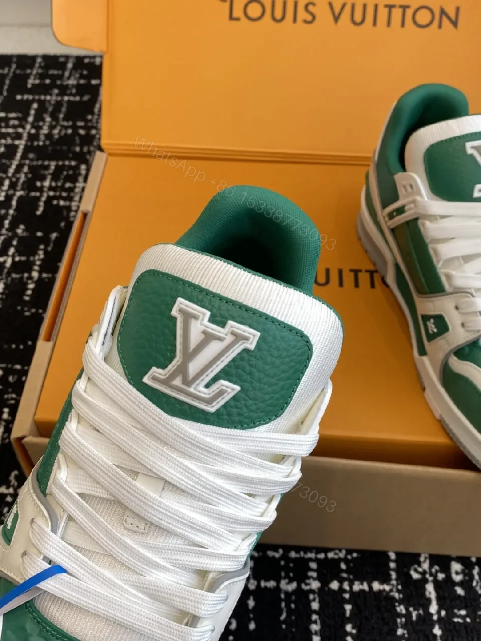 View 7 of Green & White Luxe High-Top Sneaker with Comfort