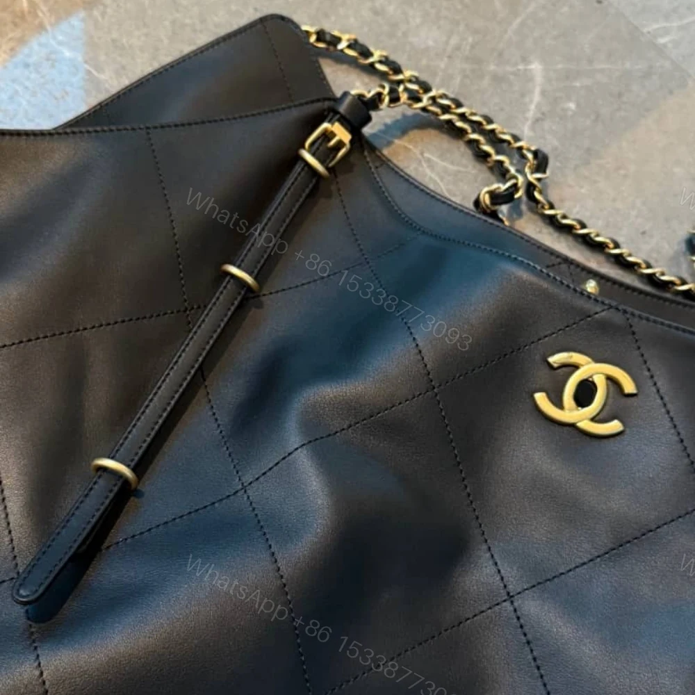 View 3 of Chanel Shopping Bag And Gold Tone Metal Black 33Cm