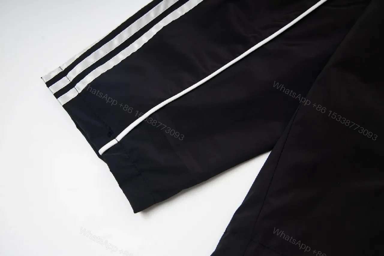 View 3 of Black + Windbreaker + Streetwear + Contrast piping + Windbreaker