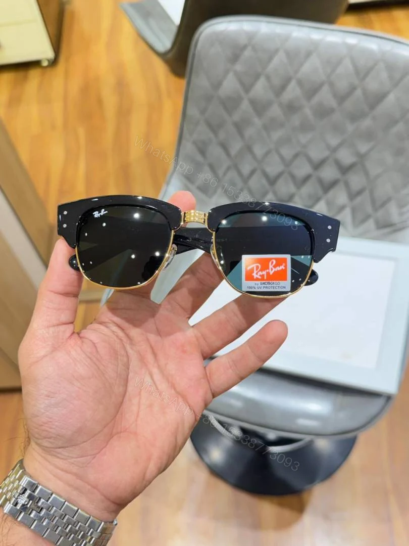First Copy Ray Ban RB316 Mega Clubmaster Black Gold Sunglasses Online India — view 1