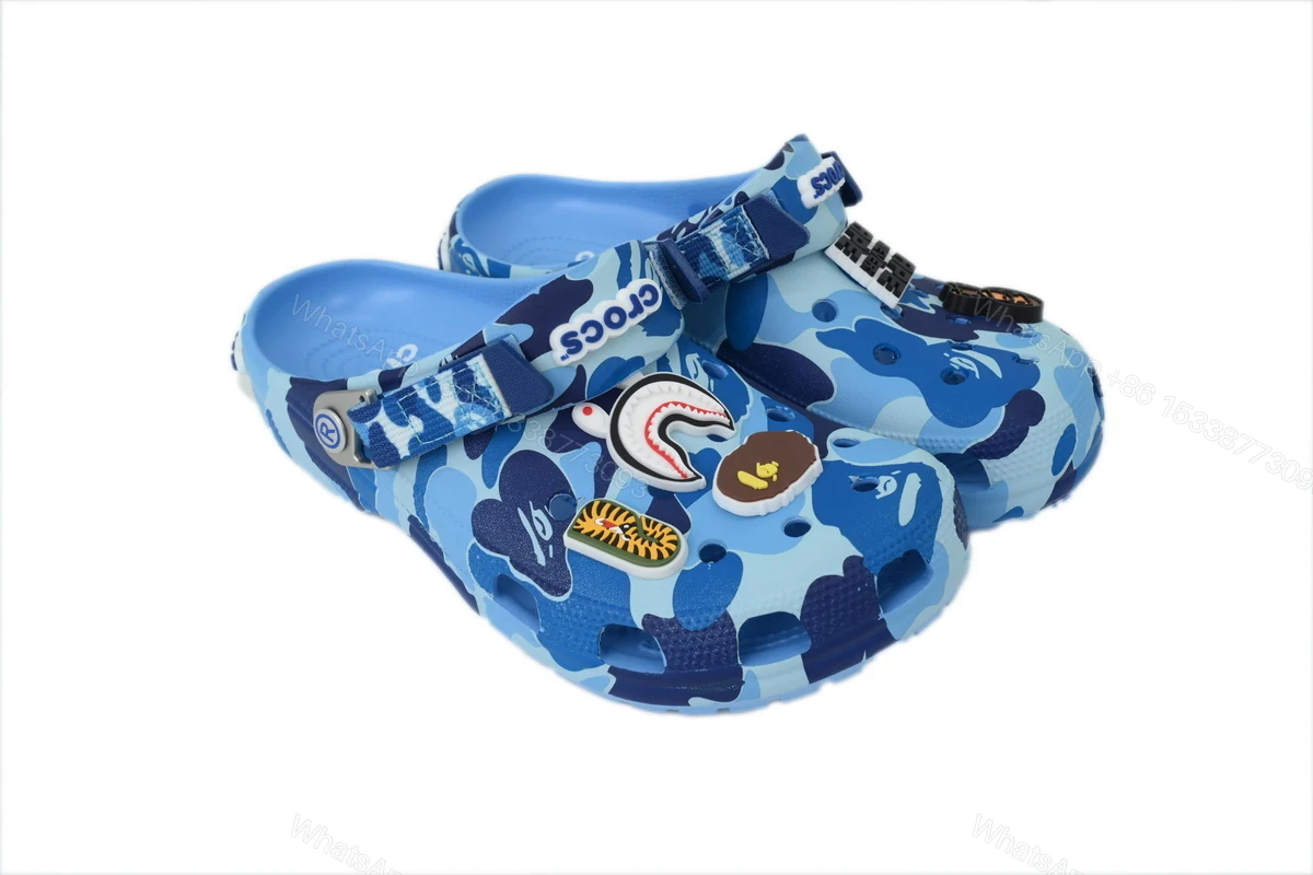 View 3 of BAPE x Crocs Classic Clog 'ABC Camo - blue'