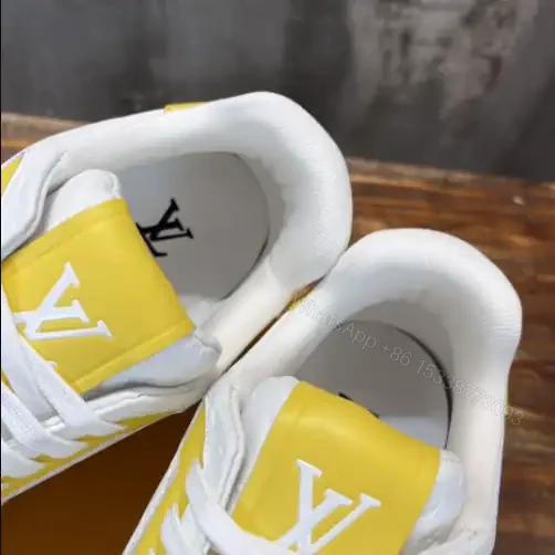 View 9 of LOUIS VUITTON TRAINE SNEAKERS IN WHITE AND YELLOW – LSVT384