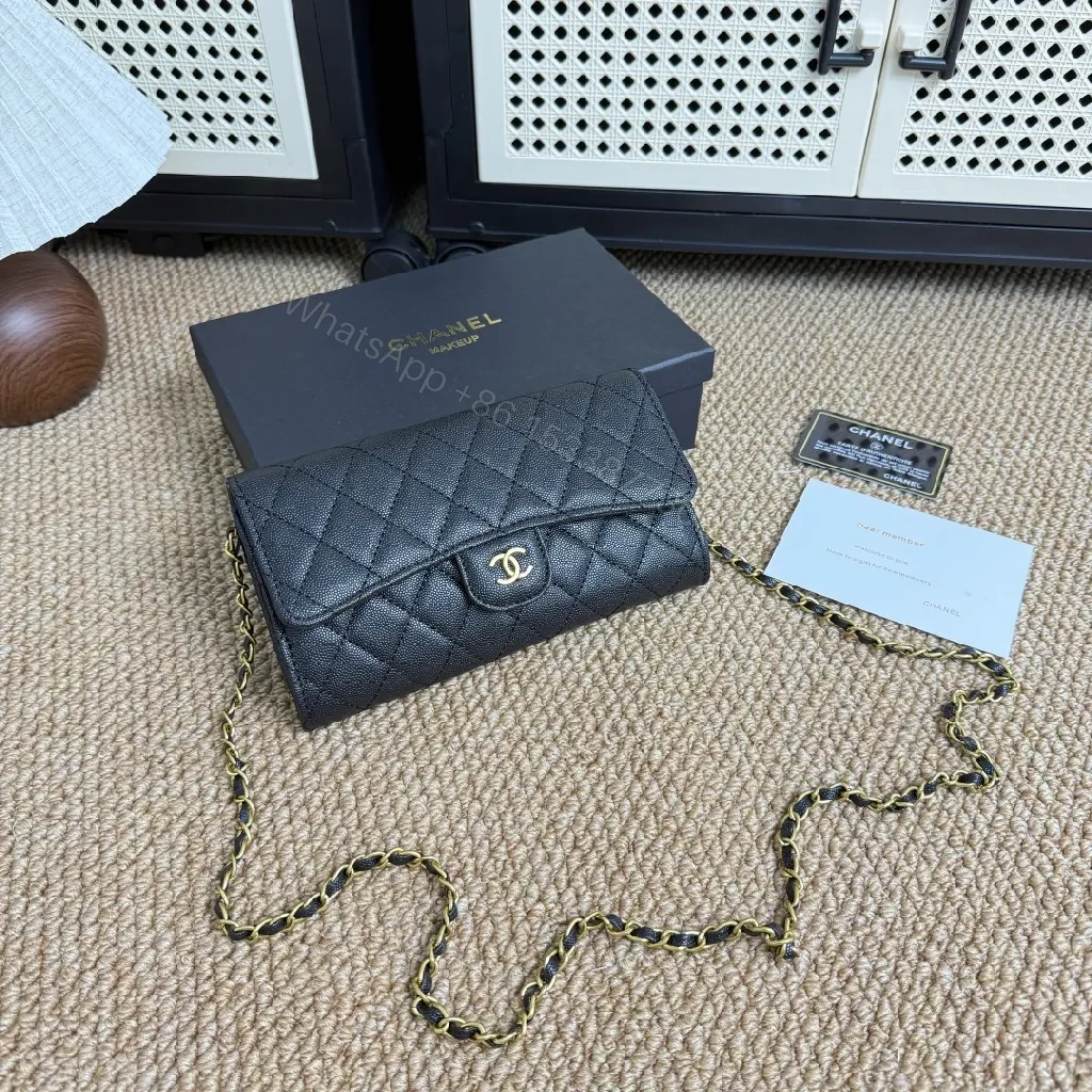 Quilted Leather Wallet on Chain — Luxe Everyday Chic — view 1