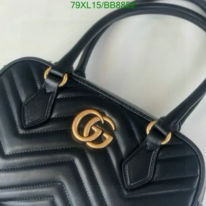 View 6 of Gucci Knock off Marmont Mini Black Leather Bag