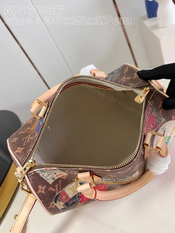 View 9 of Boho-Chic LV Patchwork Satchel: Elevated Everyday Luxury