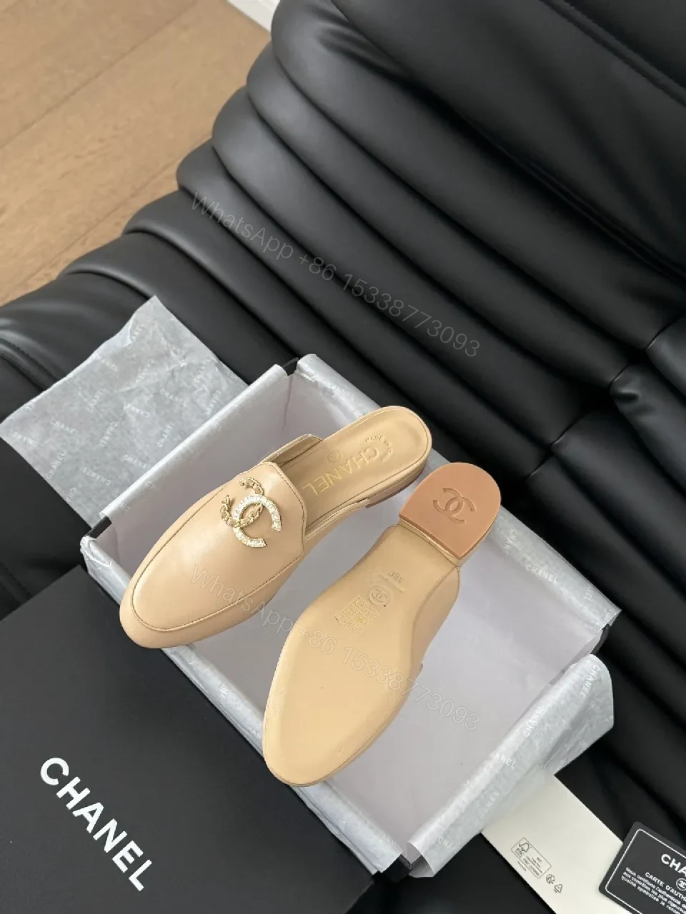 View 5 of Chic Leather Mules: Sculpted Comfort + Signature Hardware