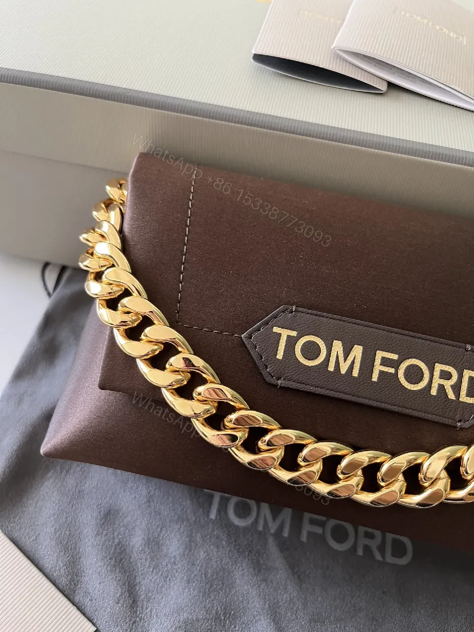 View 7 of Brown Leather + Gold Chain + Modern Minimalism + Bold Statement + Shoulder Bag