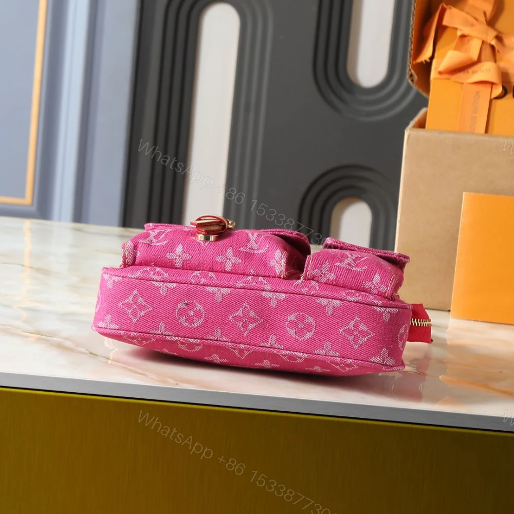 View 6 of Louis Vuitton Pochette Accessoire Cargo Pink Denim 23cm
