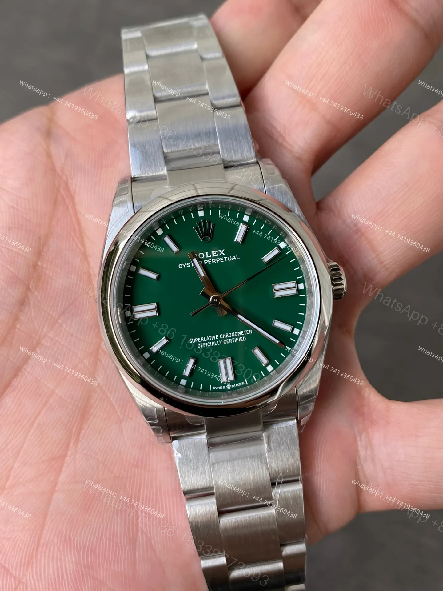 View 6 of Rolex Super Clone Oyster Perpetual M126000-0005 Green Dial 36MM 3230 Movement