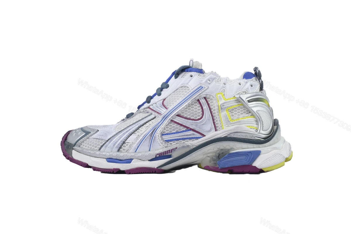 View 7 of Balenciaga Runner Sneaker 'White Purple Blue' 772767 W3RMU 9547