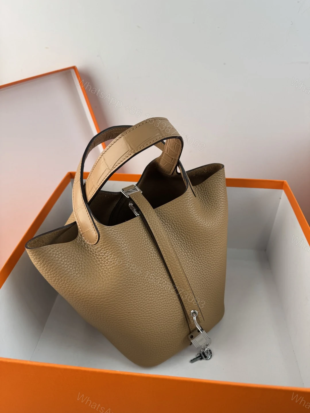 Hermes 高仿 Picotin 菜籃子 奶茶米色手提包 簡約通勤百搭款 — view 1