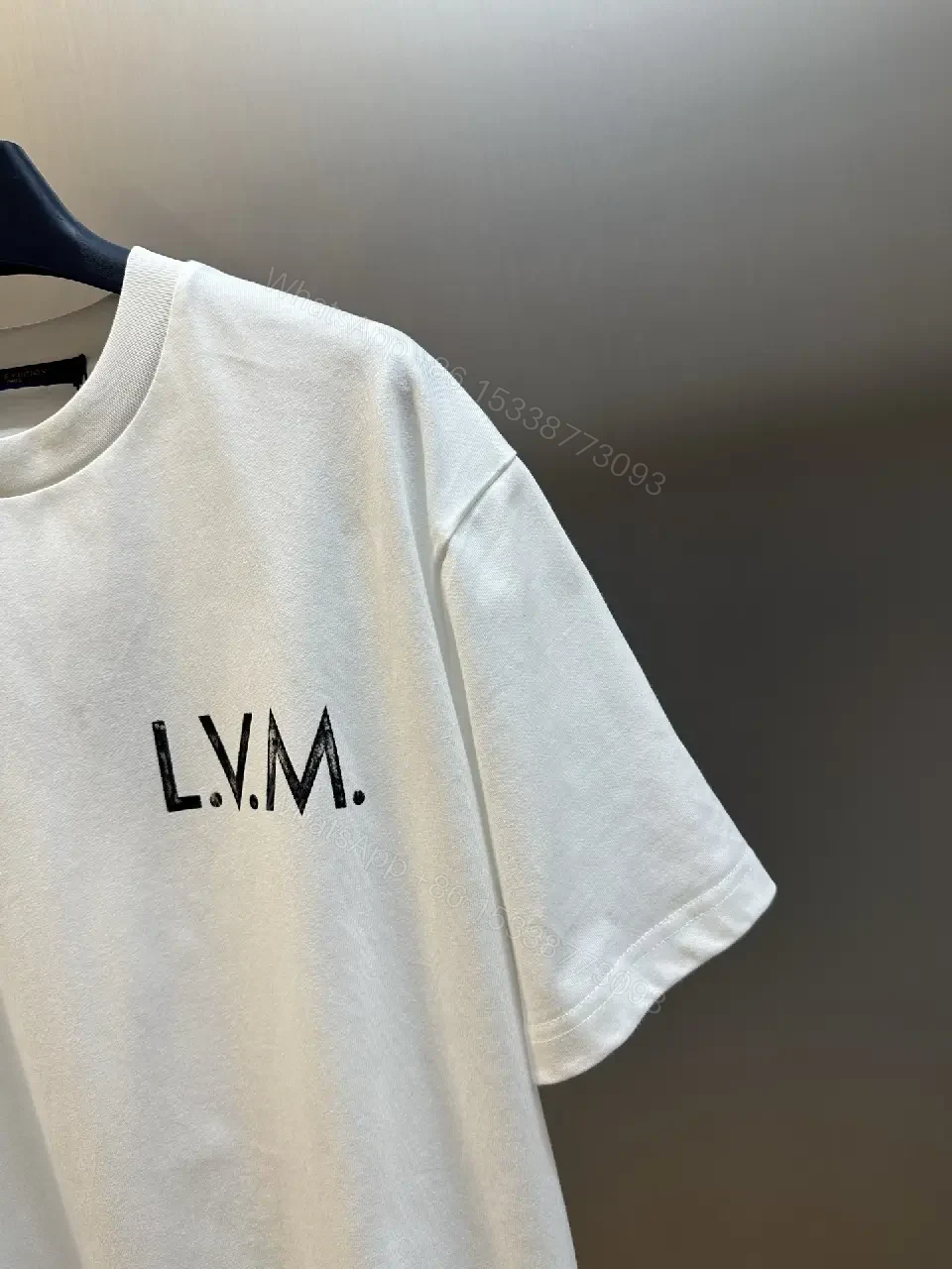 View 4 of Minimalist LV.M. Tee: Premium Cotton, Relaxed Fit, White