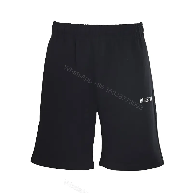 Black Fabric Casual Short Burberry Logo Shorts — view 1