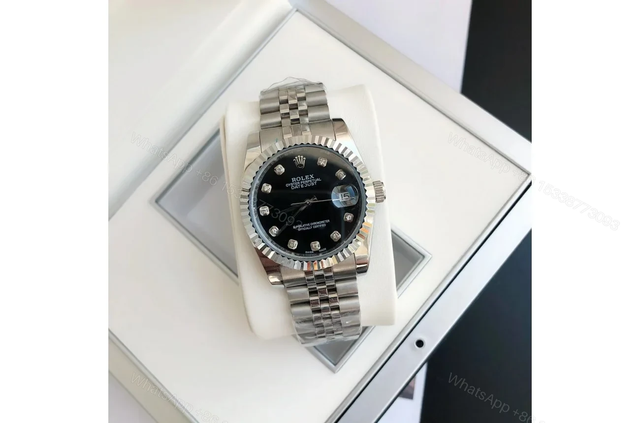 View 5 of Replica Rolex Datejust SS/SS Jub Black/Dial 36/28 mm
