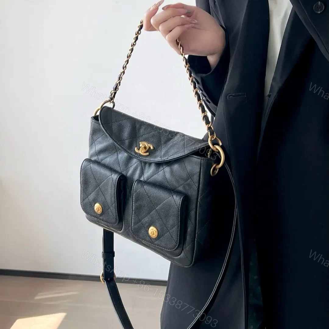 View 24 of 高仿Chanel*25P系列AS5385黑金郵差包小號免檢版