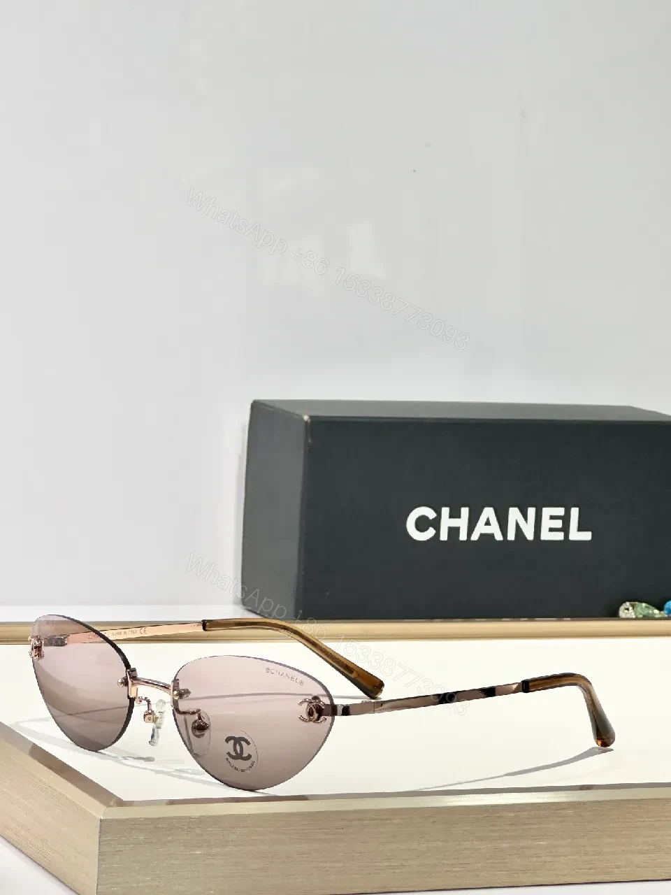 View 5 of Aviator Sunglasses: Luxe Gold-Bridge, Brew Lenses, Minimal Chanel-Inspired Iconic Style