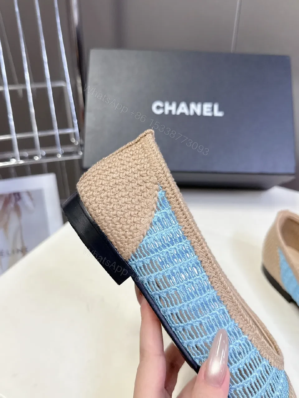 View 8 of Blue Knit Espadrille Loafers: Signature Detail