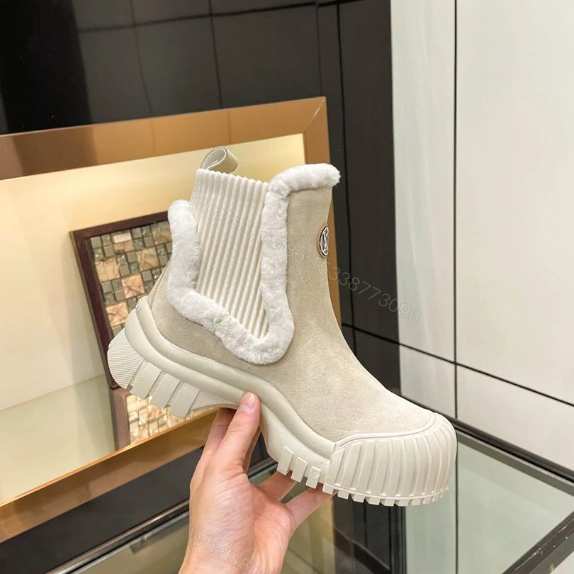 View 6 of LOUIS VUITTON RUBY FLAT BOOTS SUEDE CALFSKIN AND SHEARLING BEIGE 1AGWGB