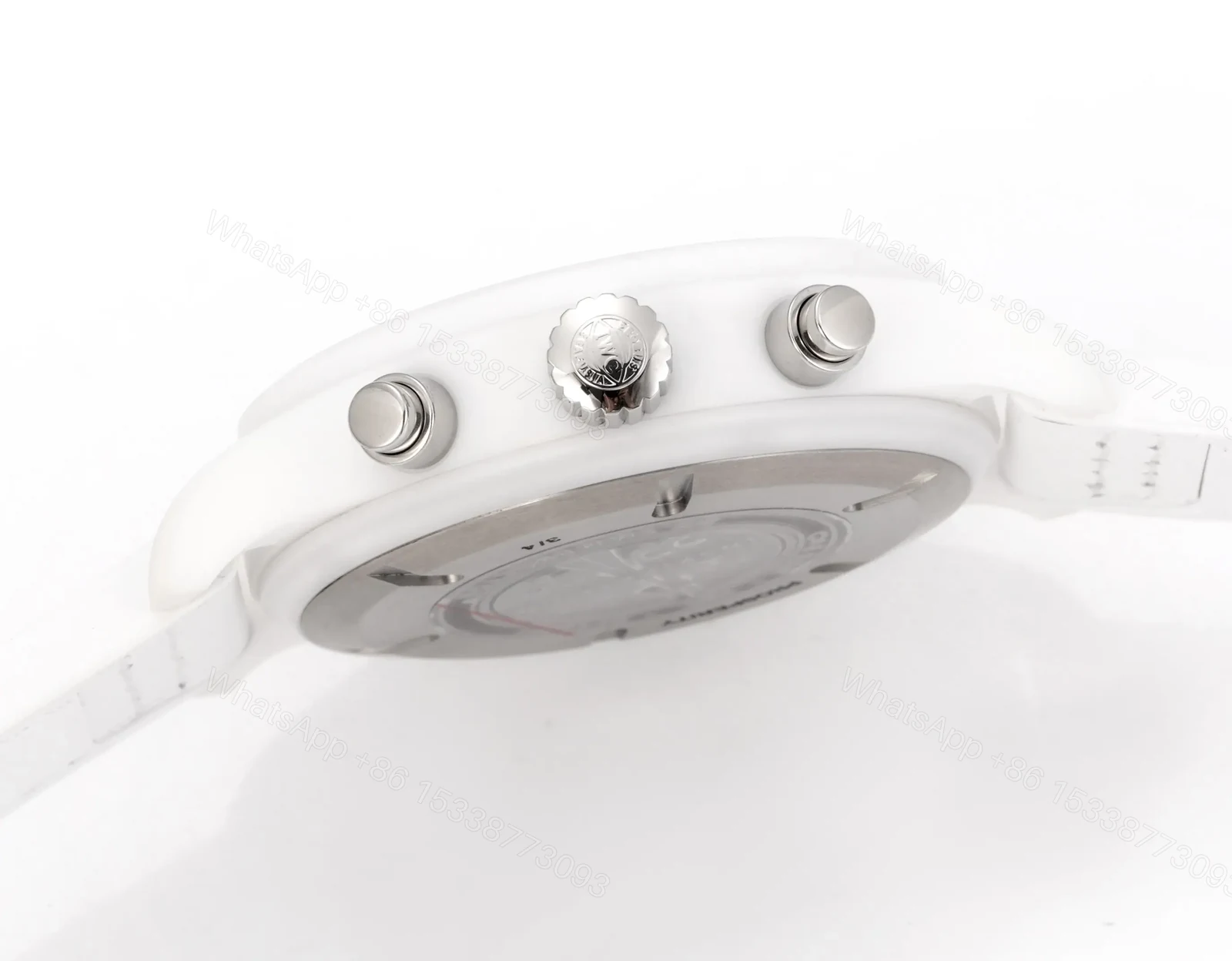 View 6 of IWC White Ceramic Pilot Chronograph Blue Dial White Strap Ultimate 44MM IWC-CER-PIL-CHR-BLU44-WH