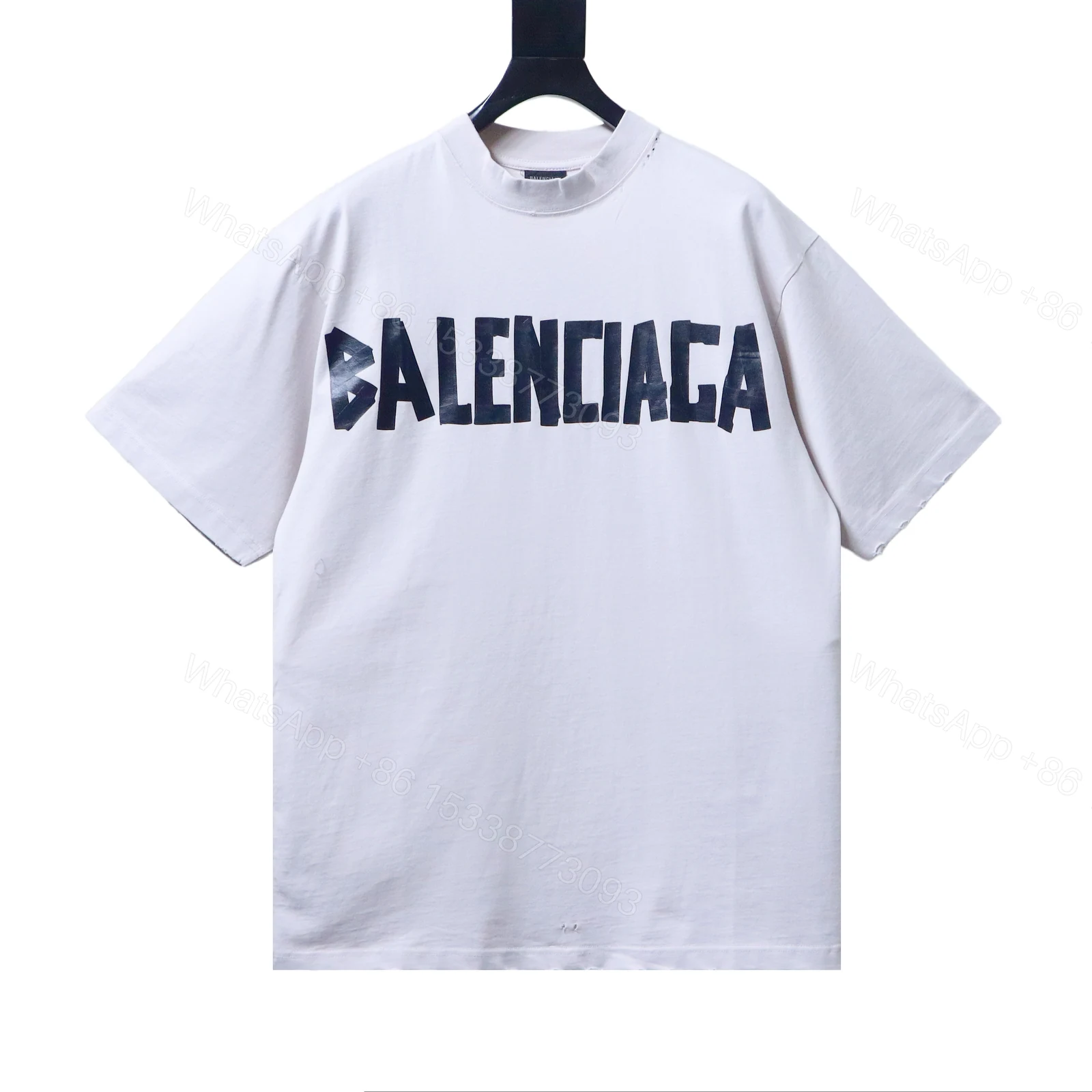 View 11 of Balenciaga Clothes 25SS American Paper Tape Short-Sleeve T-Shirt white