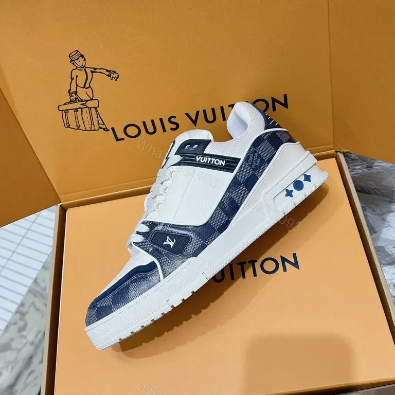 View 9 of Modern LV Monogram Luxe Sneakers - Contrast Panel High-Tops