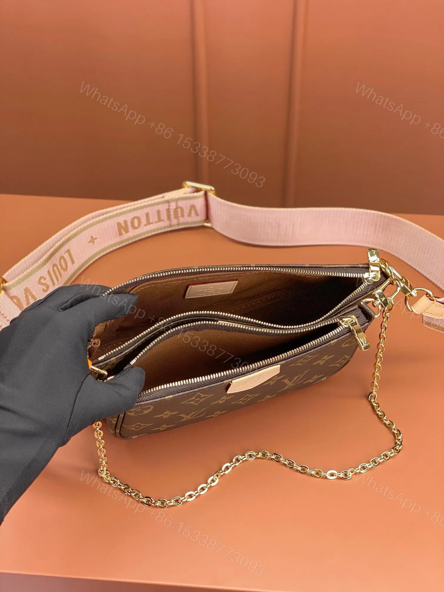 View 6 of Louis Vuitton LV Multi Pochette Handle Monogram Handbags 24x16x6cm