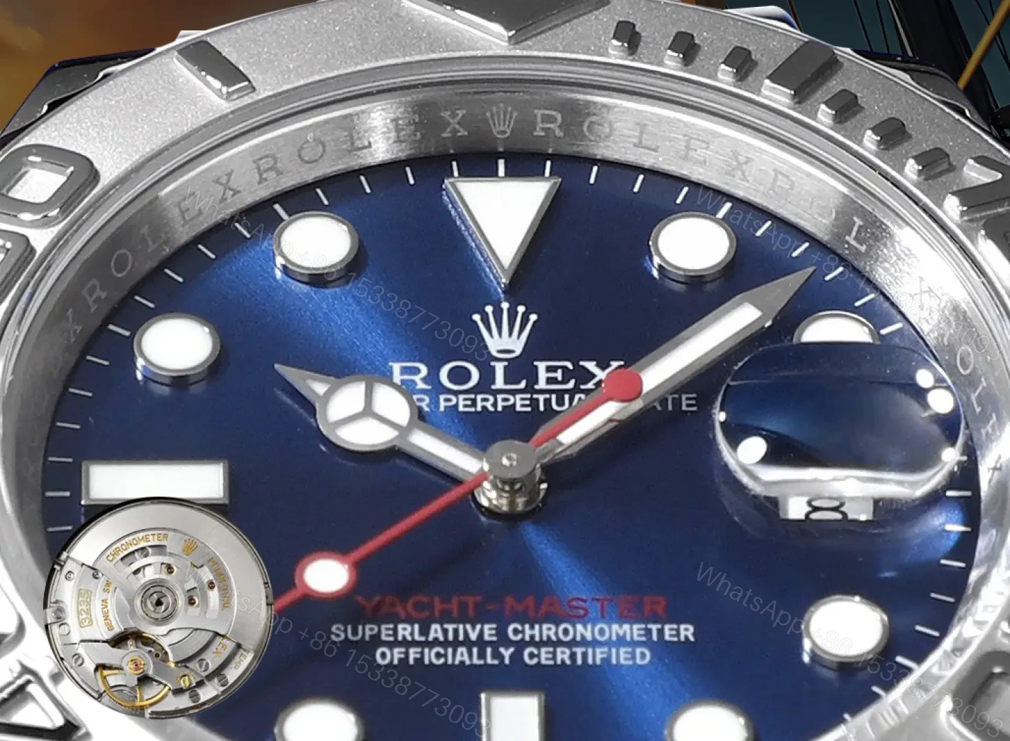 View 4 of Fake Rolex Yacht-Master 40 Blue Dial Platinum Bezel 116622-0002