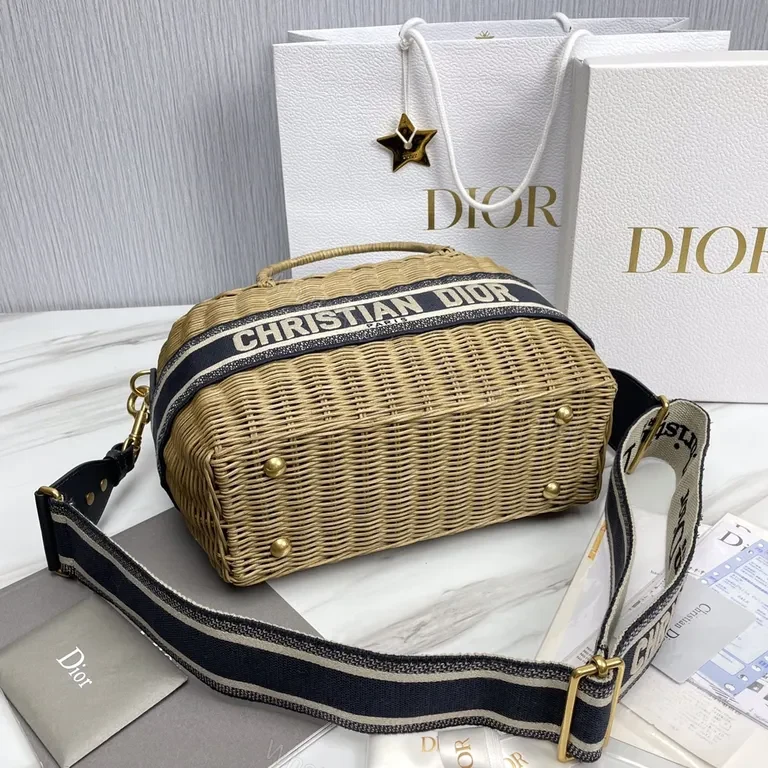 View 4 of Woven Carryall: Dior Stripe Luxe Everyday Tote