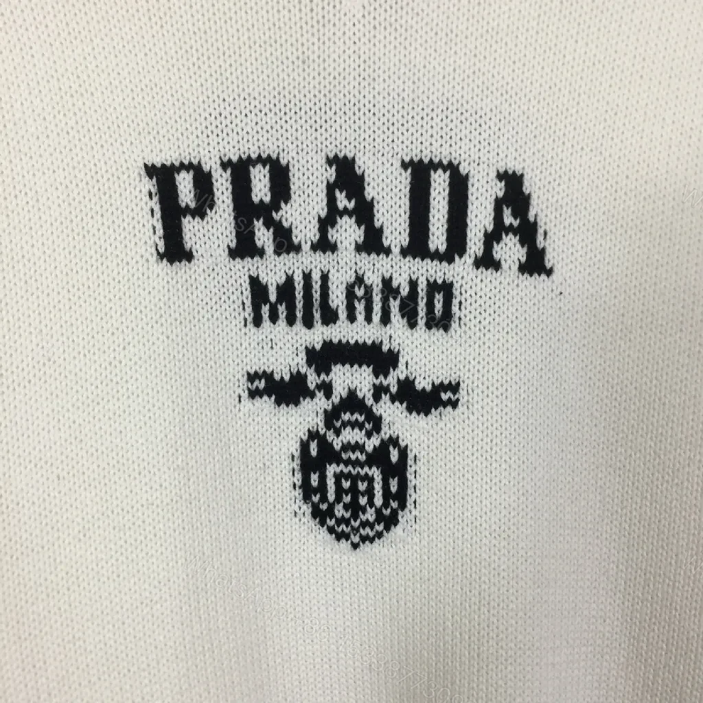 View 2 of White Knit Crew with Premium Logo Detail Knitwear Top
