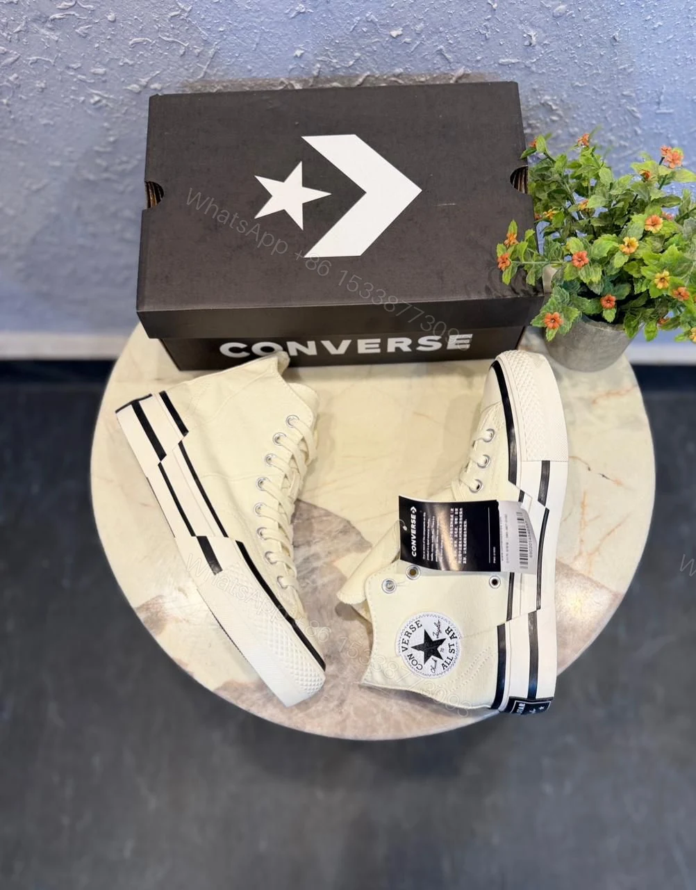 View 5 of First Copy Converse Chuck Mid Plus White Sneakers for Men