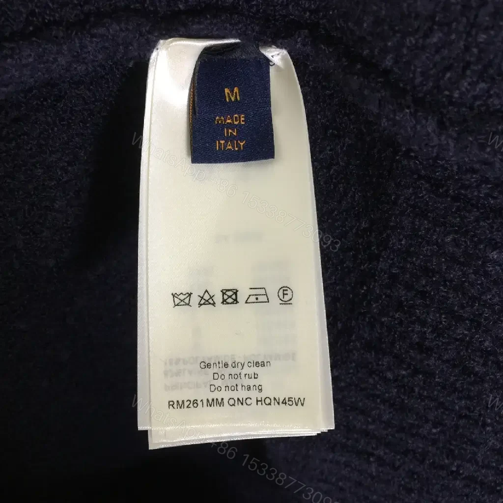 View 7 of Navy Knit Logo Sweater — Luxe Casual Knitwear, Regular Fit