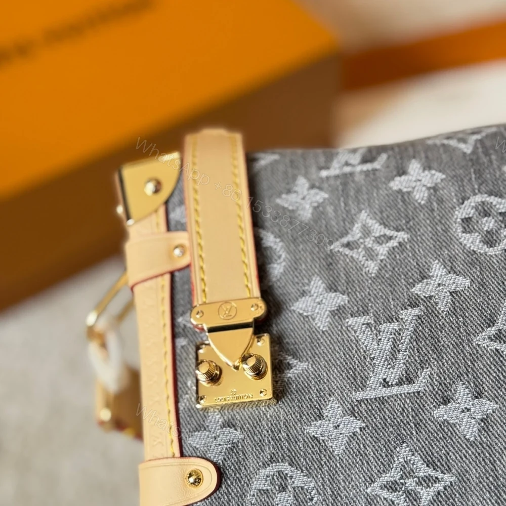 View 3 of Louis Vuitton Side Trunk MM Bag Denim Grey 23Cm M13285