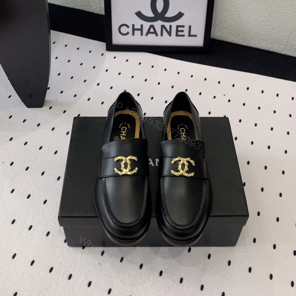高仿Chanel*24S系列G45663B牛皮革樂福鞋黑色3CM免檢版 — view 1