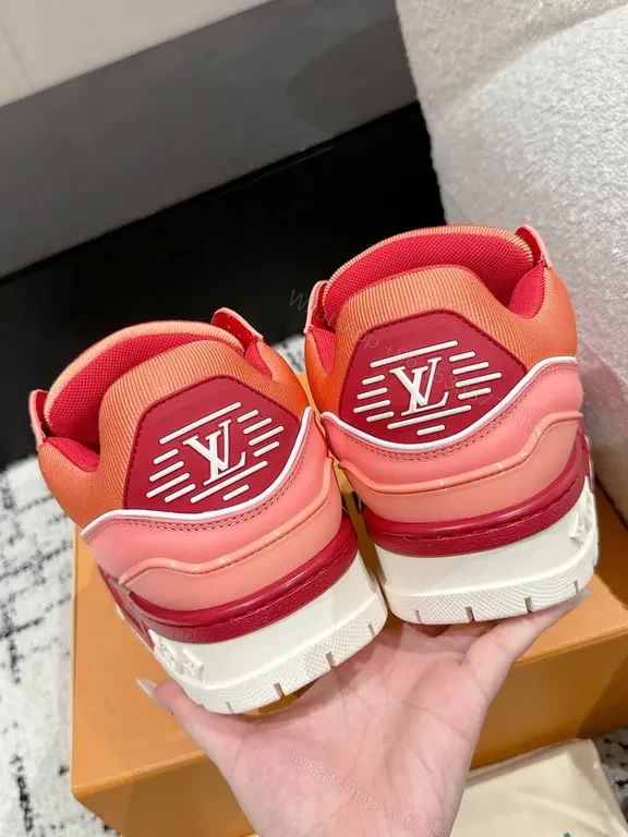 View 6 of Lux Pink Luxe High-Top Sneakers with LV Accents