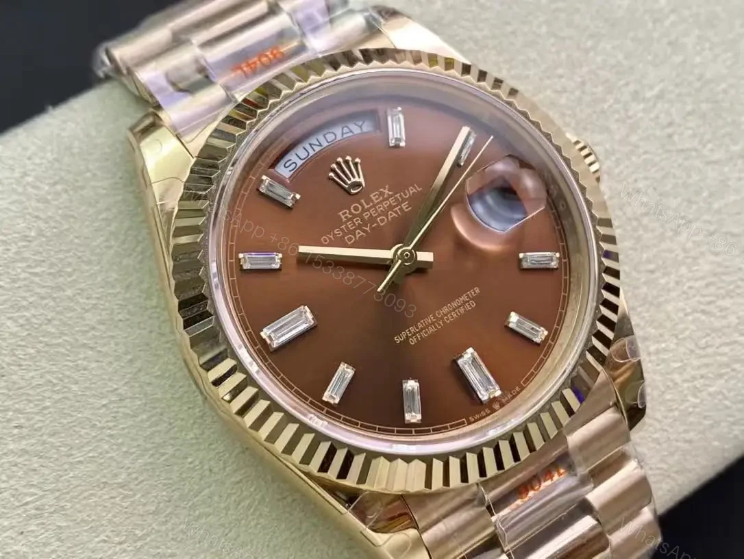 View 3 of Rolex Super Clone Day-Date Rose Gold President Strap 40mm