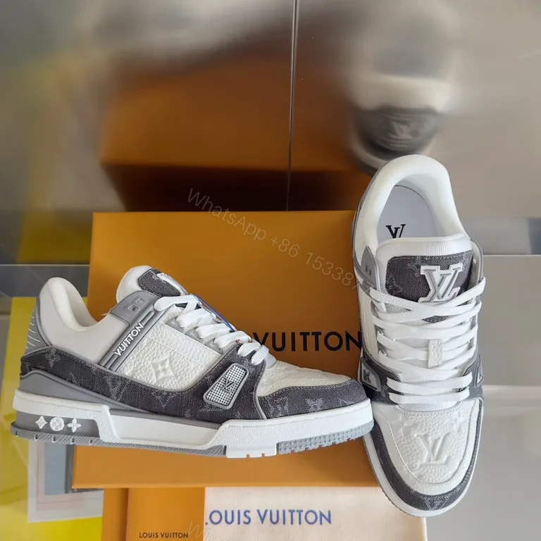 View 4 of Sporty Luxe LV Monogram Sneaker âˆ’ Elevated Comfort Highâ€‘Top
