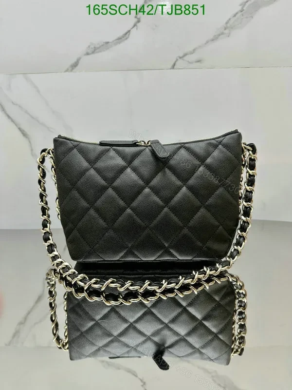 View 3 of Chanel Black Cowhide Hobo Bag CC Logo JK4721