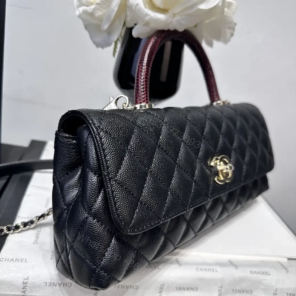 View 9 of Quilted Lambskin Crossbody: Chain & Top Handle, Luxury Everyday