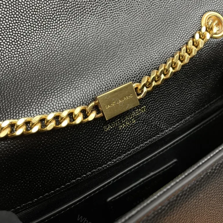 View 2 of Compact Black Leather Crossbody: YSL-Inspired Luxe Monogram