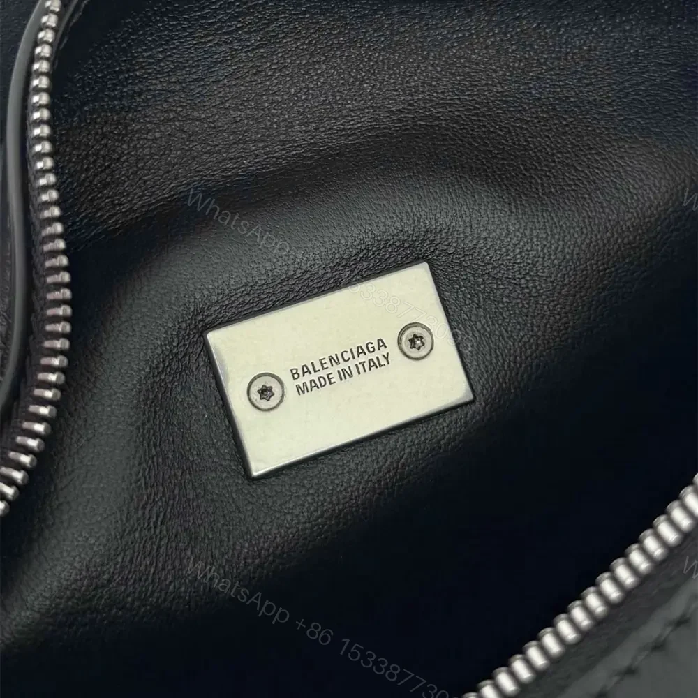 View 5 of 高仿Balenciaga*Rodeo系列U1000小牛皮相機包黑色銀扣免檢版